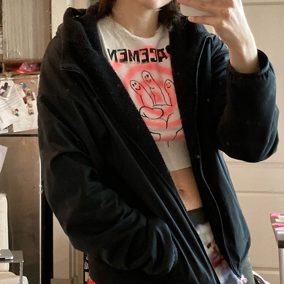 Black Uniqlo wind resistant fleece jacket size small - Picture 3 of 3